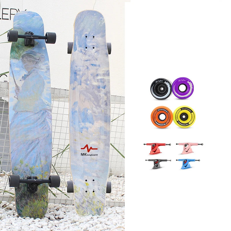 FENGYUAN Wholesale Custom Low MOQ Freestyle Canadian Maple Dancing Longboard Skateboard